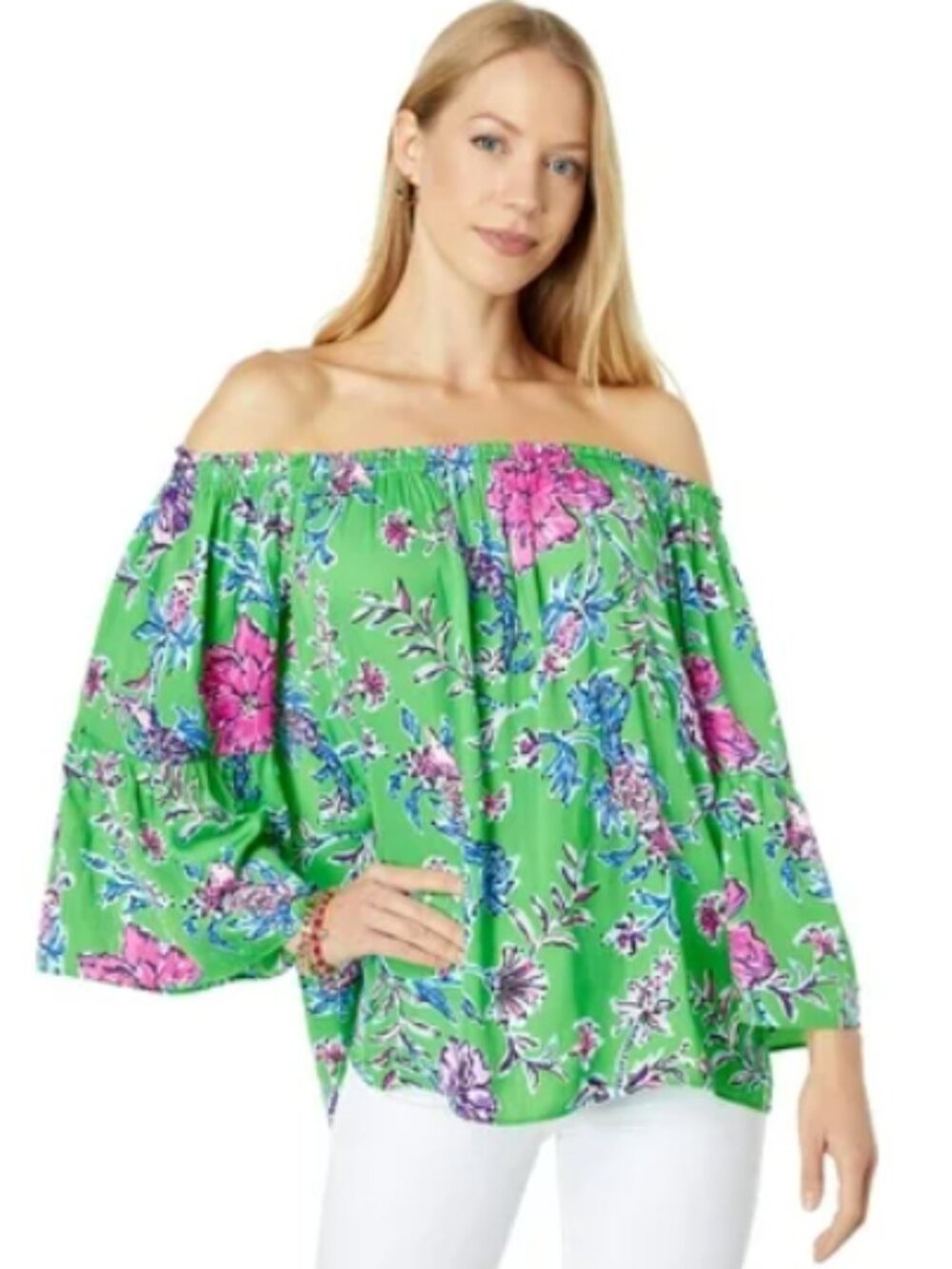 Lilly Pulitzer Nevie Top Gecko Green Brewsters Blooms Size XXS